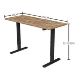 FORTIA Sit Stand Standing Desk 120x60cm 72-118cm Height Adjustable 70kg Load Oak style/Black Frame - Furniture > Office