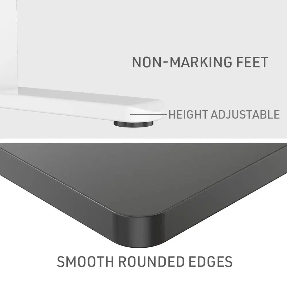 FORTIA Sit Stand Standing Desk 120x60cm 72-118cm Height Adjustable 70kg Load Black style/White Frame - Furniture >