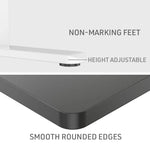 FORTIA Sit Stand Standing Desk 120x60cm 72-118cm Height Adjustable 70kg Load Black style/White Frame - Furniture >