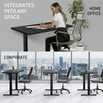 FORTIA Sit Stand Standing Desk 120x60cm 72-118cm Height Adjustable 70kg Load Black/Black Frame - Furniture > Office