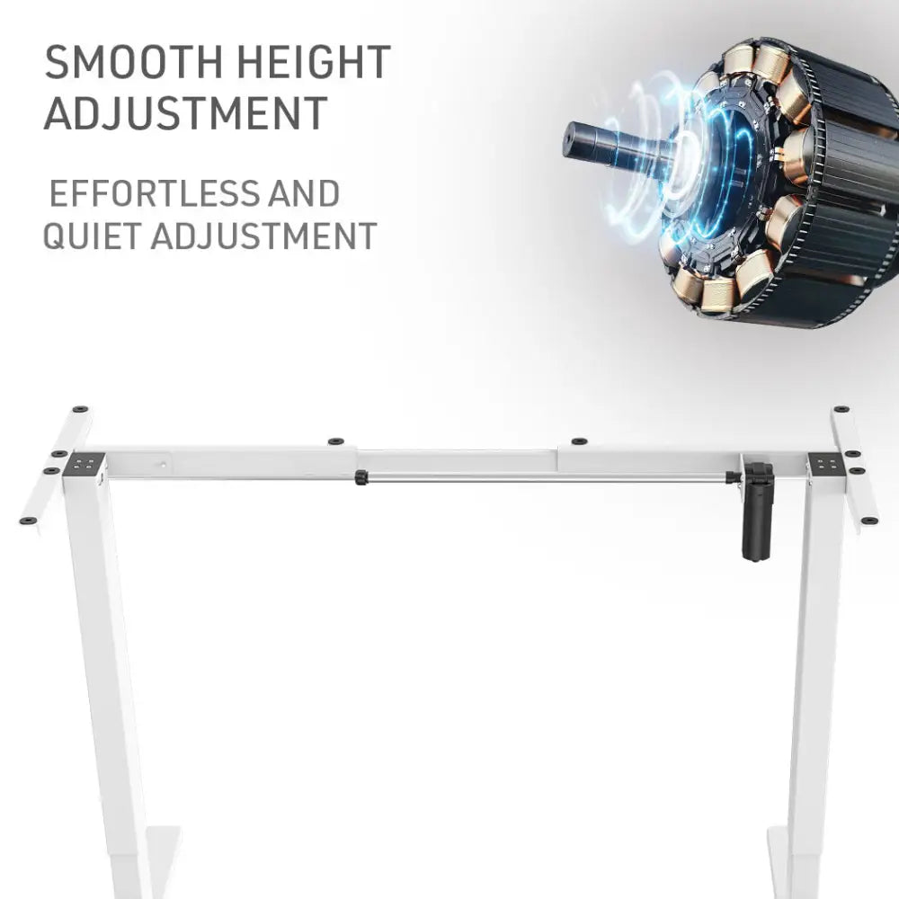 FORTIA Sit Stand Standing Desk 120x60cm 72-118cm Height Adjustable 70kg Load Black style/White Frame - Furniture >