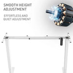 FORTIA Sit Stand Standing Desk 120x60cm 72-118cm Height Adjustable 70kg Load Black style/White Frame - Furniture >