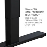 FORTIA Sit Stand Standing Desk 120x60cm 72-118cm Height Adjustable 70kg Load Black/Black Frame - Furniture > Office