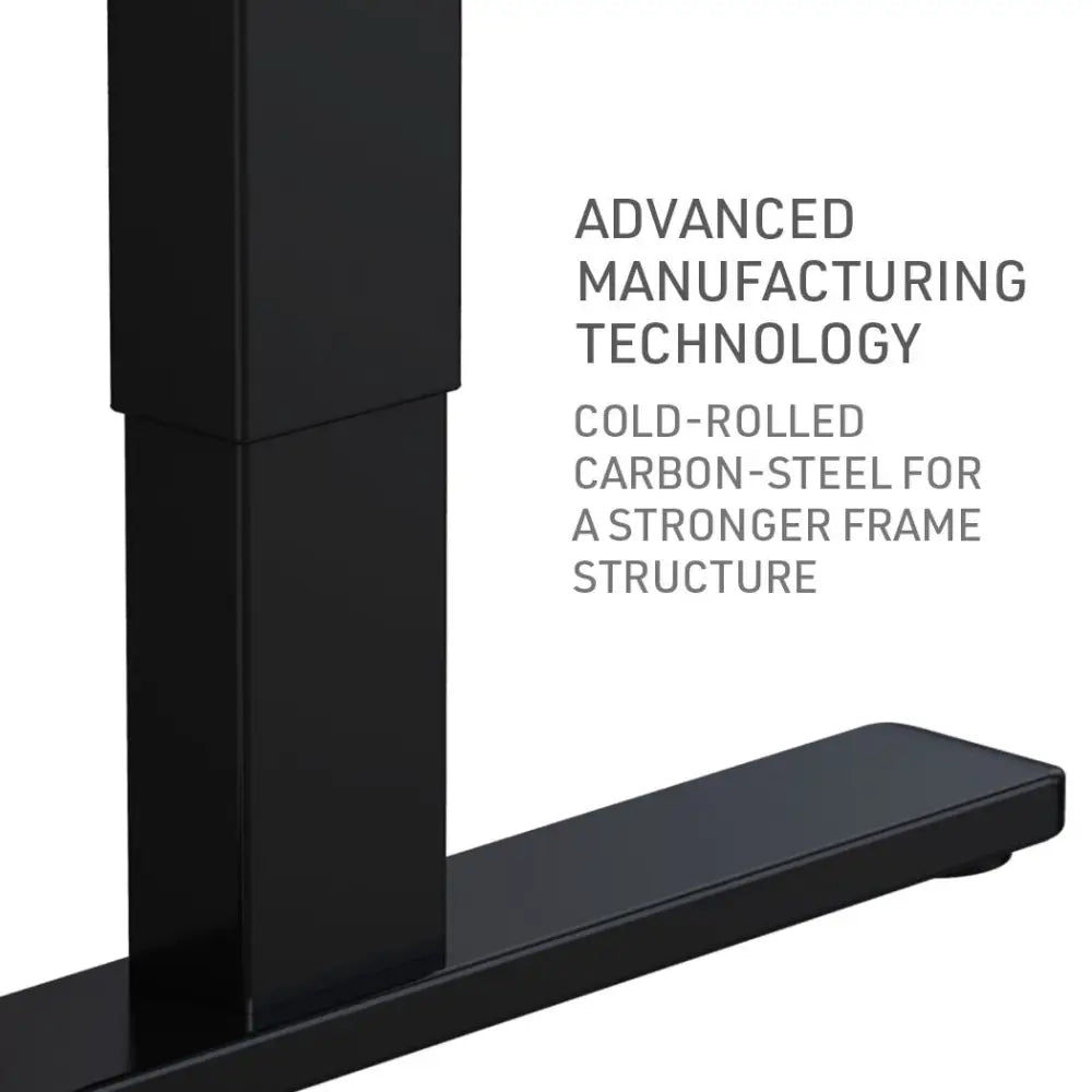 FORTIA Sit Stand Standing Desk 120x60cm 72-118cm Height Adjustable 70kg Load Black/Black Frame - Furniture > Office