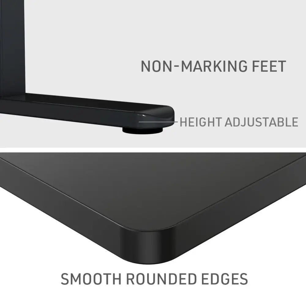 FORTIA Sit Stand Standing Desk 120x60cm 72-118cm Height Adjustable 70kg Load Black/Black Frame - Furniture > Office