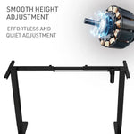 FORTIA Sit Stand Standing Desk 120x60cm 72-118cm Height Adjustable 70kg Load Black/Black Frame - Furniture > Office