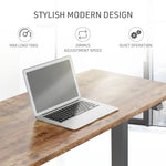 FORTIA Sit Stand Standing Desk 120x60cm 72-118cm Height Adjustable 70kg Load Oak style/Black Frame - Furniture > Office