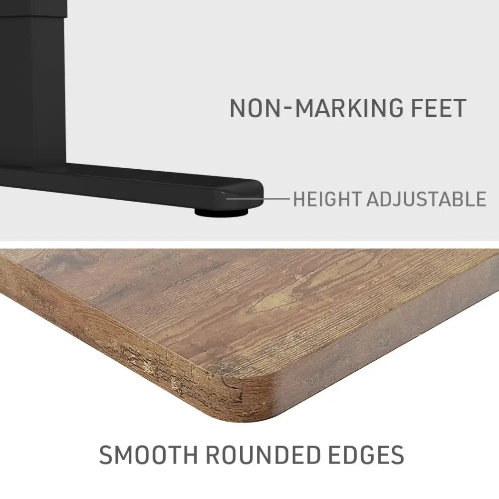 FORTIA Sit Stand Standing Desk 120x60cm 72-118cm Height Adjustable 70kg Load Oak style/Black Frame - Furniture > Office
