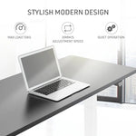 FORTIA Sit Stand Standing Desk 120x60cm 72-118cm Height Adjustable 70kg Load Black style/White Frame - Furniture >