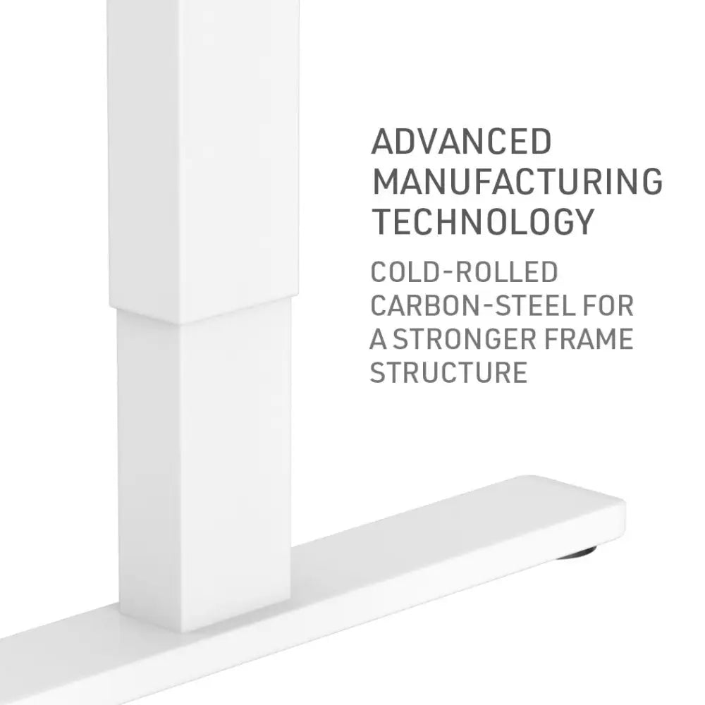FORTIA Sit Stand Standing Desk 120x60cm 72-118cm Height Adjustable 70kg Load Black style/White Frame - Furniture >