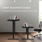 FORTIA Sit Stand Standing Desk 120x60cm 72-118cm Height Adjustable 70kg Load Black/Black Frame - Furniture > Office