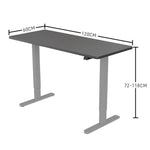 FORTIA Sit Stand Standing Desk 120x60cm 72-118cm Height Adjustable 70kg Load Black/Silver Frame - Furniture > Office