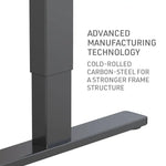 FORTIA Sit Stand Standing Desk 120x60cm 72-118cm Height Adjustable 70kg Load Oak style/Black Frame - Furniture > Office