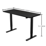 FORTIA Sit Stand Standing Desk 120x60cm 72-118cm Height Adjustable 70kg Load Black/Black Frame - Furniture > Office