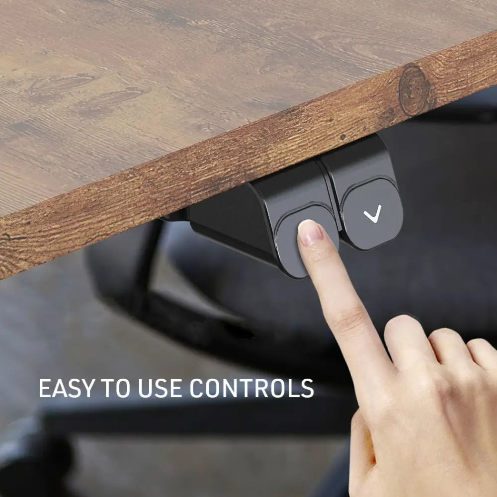 Fortia Sit To Stand Up Standing Desk 120x60cm 72-118cm Electric Height Adjustable 70kg Rated Walnut Style/Black Frame