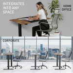 Fortia Sit To Stand Up Standing Desk 120x60cm 72-118cm Electric Height Adjustable 70kg Rated Walnut Style/Black Frame