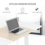 Fortia Sit To Stand Up Standing Desk 120x60cm 72-118cm Electric Height Adjustable 70kg Load Light Oak Style/White Frame