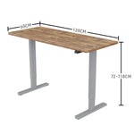 Fortia Sit To Stand Up Standing Desk 120x60cm 72-118cm Electric Height Adjustable 70kg Load Oak Style/Silver Frame