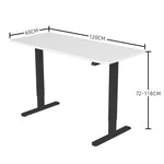 Fortia Sit To Stand Up Standing Desk 120x60cm 72-118cm Electric Height Adjustable 70kg Load White/Black Frame
