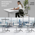 Fortia Sit To Stand Up Standing Desk 120x60cm 72-118cm Electric Height Adjustable 70kg Load White/Silver Frame
