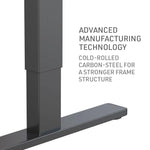 Fortia Sit To Stand Up Standing Desk 120x60cm 72-118cm Electric Height Adjustable 70kg Load White Oak Style/Black Frame