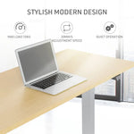 Fortia Sit To Stand Up Standing Desk 120x60cm 72-118cm Electric Height Adjustable 70kg Load White Oak Style/Silver