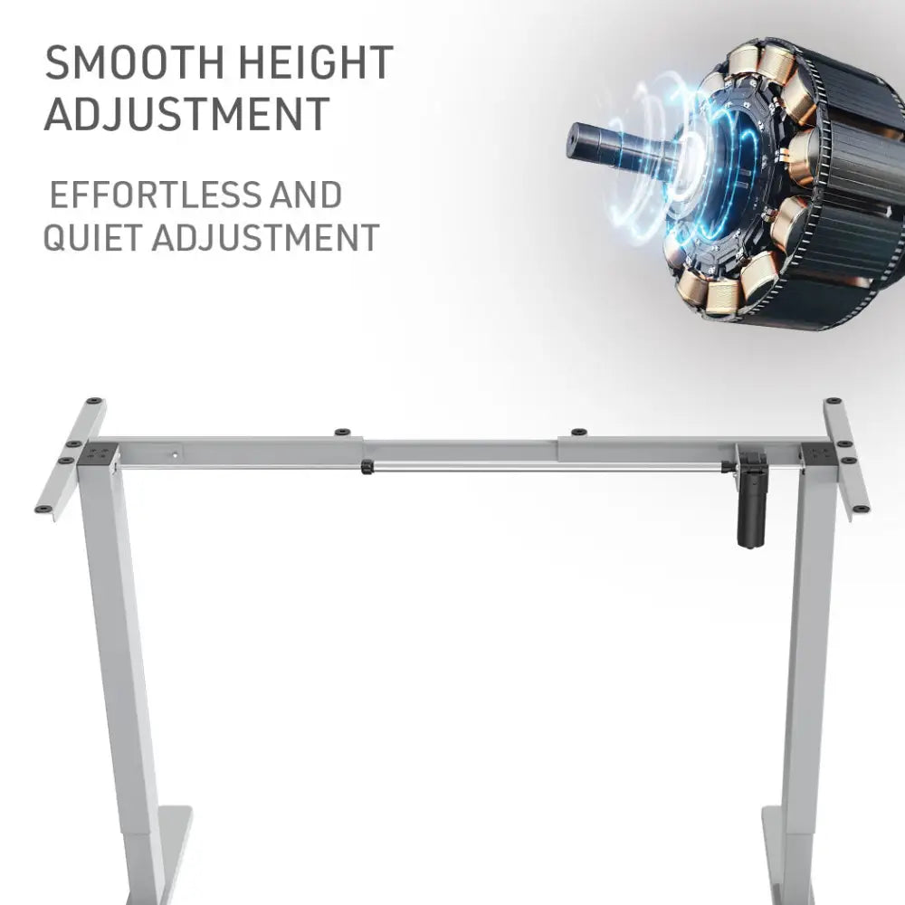 Fortia Sit To Stand Up Standing Desk 120x60cm 72-118cm Electric Height Adjustable 70kg Load White/Silver Frame