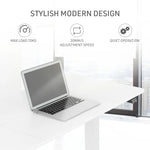 Fortia Sit To Stand Up Standing Desk 120x60cm 72-118cm Electric Height Adjustable 70kg Rated White/White Frame