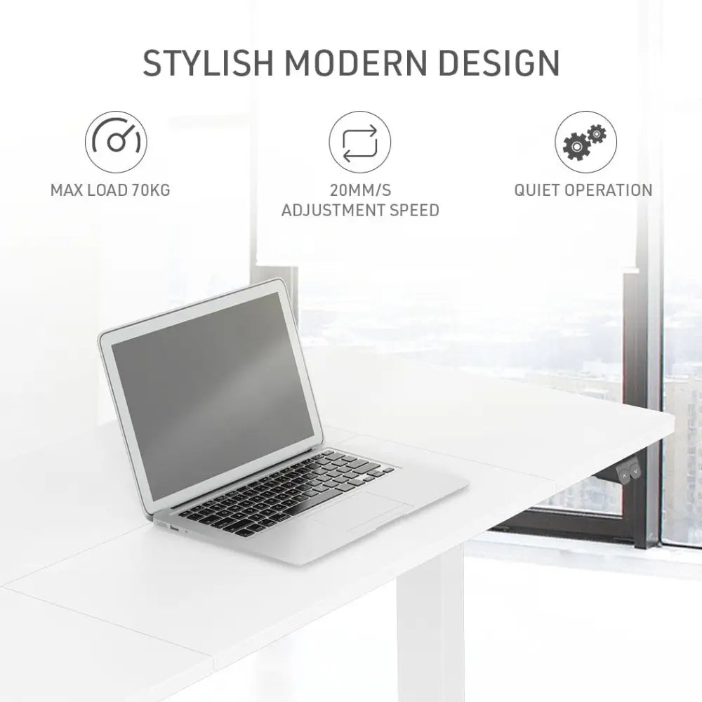 Fortia Sit To Stand Up Standing Desk 120x60cm 72-118cm Electric Height Adjustable 70kg Rated White/White Frame