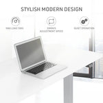 Fortia Sit To Stand Up Standing Desk 120x60cm 72-118cm Electric Height Adjustable 70kg Load White/Silver Frame