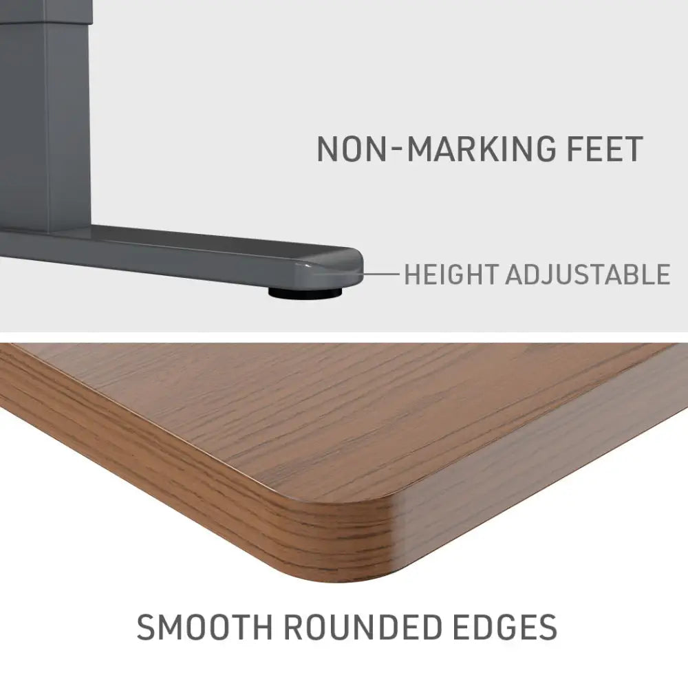 Fortia Sit To Stand Up Standing Desk 120x60cm 72-118cm Electric Height Adjustable 70kg Load Walnut Style/Black Frame