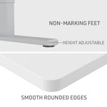 Fortia Sit To Stand Up Standing Desk 120x60cm 72-118cm Electric Height Adjustable 70kg Load White/Silver Frame