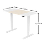 Fortia Sit To Stand Up Standing Desk 120x60cm 72-118cm Electric Height Adjustable 70kg Load Light Oak Style/White Frame