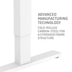 Fortia Sit To Stand Up Standing Desk 120x60cm 72-118cm Electric Height Adjustable 70kg Rated White/White Frame