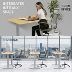 Fortia Sit To Stand Up Standing Desk 120x60cm 72-118cm Electric Height Adjustable 70kg Load White Oak Style/Silver