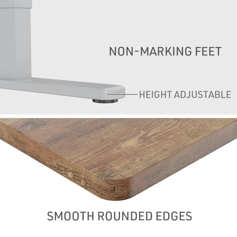 Fortia Sit To Stand Up Standing Desk 120x60cm 72-118cm Electric Height Adjustable 70kg Load Oak Style/Silver Frame