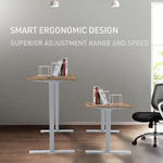 Fortia Sit To Stand Up Standing Desk 120x60cm 72-118cm Electric Height Adjustable 70kg Load Oak Style/Silver Frame