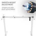 Fortia Sit To Stand Up Standing Desk 120x60cm 72-118cm Electric Height Adjustable 70kg Rated White/White Frame