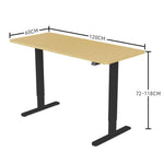 Fortia Sit To Stand Up Standing Desk 120x60cm 72-118cm Electric Height Adjustable 70kg Load White Oak Style/Black Frame