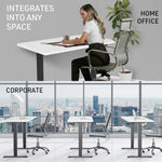 Fortia Sit To Stand Up Standing Desk 120x60cm 72-118cm Electric Height Adjustable 70kg Load White/Black Frame