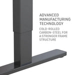 Fortia Sit To Stand Up Standing Desk 120x60cm 72-118cm Electric Height Adjustable 70kg Load White/Black Frame