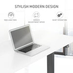 Fortia Sit To Stand Up Standing Desk 120x60cm 72-118cm Electric Height Adjustable 70kg Load White/Black Frame