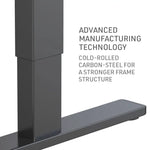 Fortia Sit To Stand Up Standing Desk 140x60cm 72-118cm Electric Height Adjustable 70kg Load Black/Black Frame