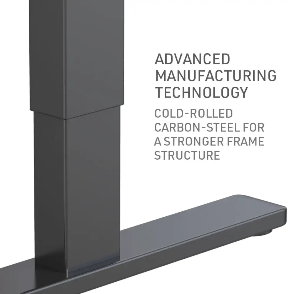 Fortia Sit To Stand Up Standing Desk 140x60cm 72-118cm Electric Height Adjustable 70kg Load Black/Black Frame
