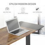 Fortia Sit To Stand Up Standing Desk 140x60cm 72-118cm Electric Height Adjustable 70kg Rated Oak Style/Black Frame