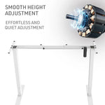 Fortia Sit To Stand Up Standing Desk 140x60cm 72-118cm Electric Height Adjustable 70kg Load Light Oak Style/White Frame