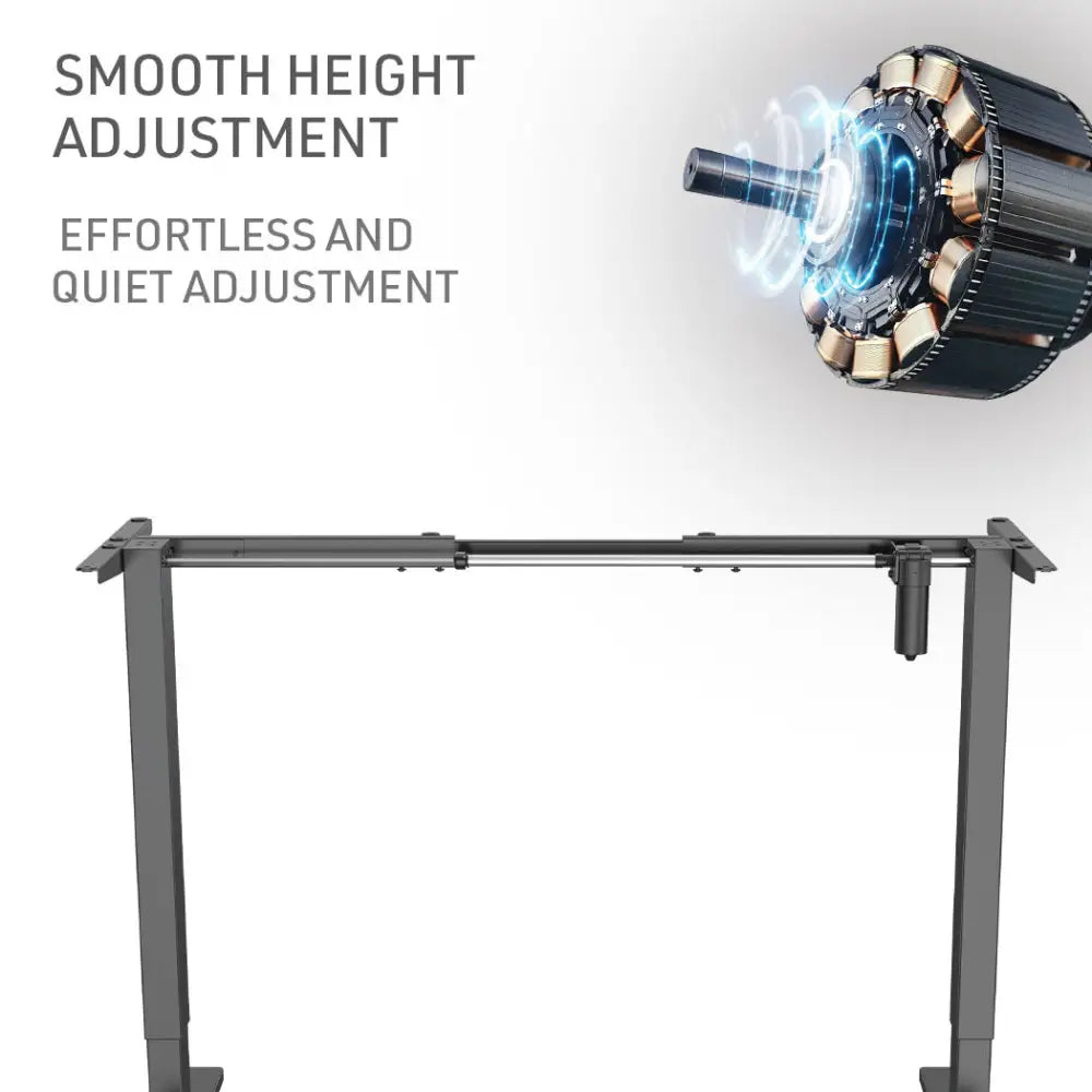Fortia Sit To Stand Up Standing Desk 140x60cm 72-118cm Electric Height Adjustable 70kg Rated Black/Black Frame