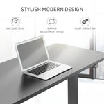 Fortia Sit To Stand Up Standing Desk 140x60cm 72-118cm Electric Height Adjustable 70kg Load Black/Black Frame