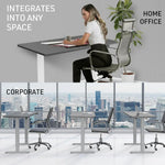 Fortia Sit To Stand Up Standing Desk 140x60cm 72-118cm Electric Height Adjustable 70kg Load Black/Silver Frame