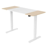 Fortia Sit To Stand Up Standing Desk 140x60cm 72-118cm Electric Height Adjustable 70kg Load Light Oak Style/White Frame
